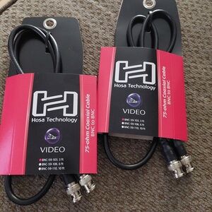 Lot of 2 Brand new, never used 3 ft. 75 ohm Hosa video cable.